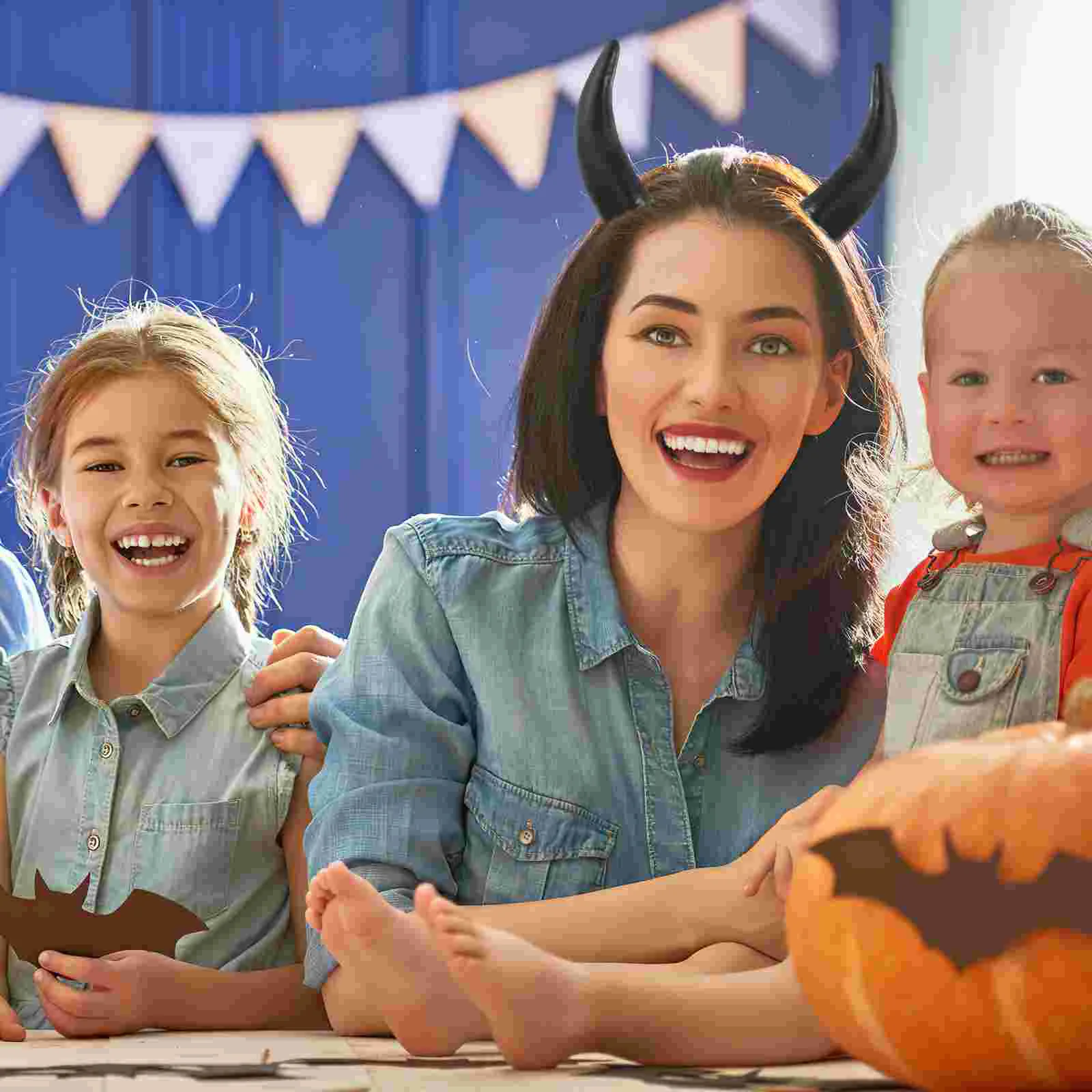 Imitacja rogu kostiumy na Halloween DIY rogi wołu szpilka imitacja plastikowego nakrycia głowy byki Miss Cosplay Decor akcesoria z pałąkiem na głowę — zdjęcie 6