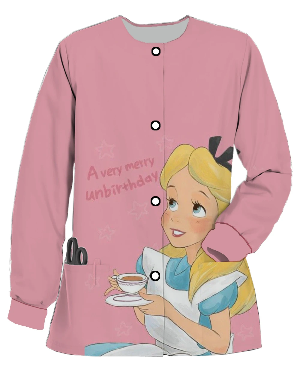 

Long Sleeve Nurse Uniform Women Scrubs Cute Disney Alice Nursing Work Uniform Shirt Overalls Medical Uniform Scrubs 2023