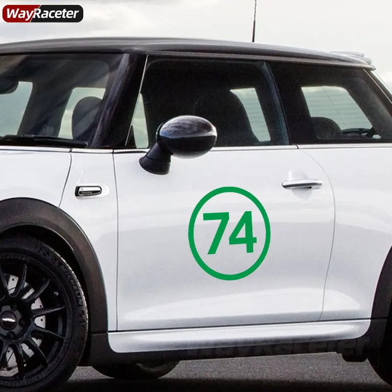 Reflective Door Side Sticker Number 7 37 74 Graphics Body Decal