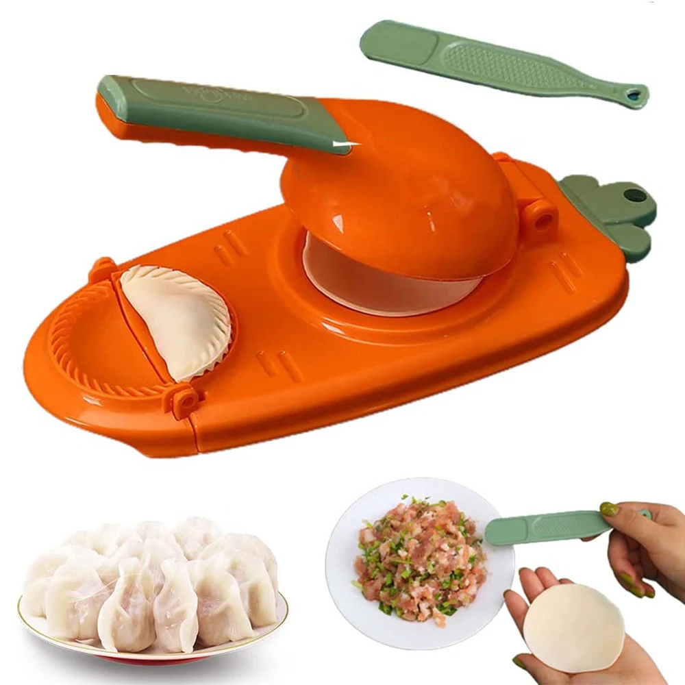 2 in 1 Manual Dumpling Maker Presser Dough Wrapper Mould Flour Empanada Bun Pelmeni Molds Skin Pastry Tools for Kitchen Supplies