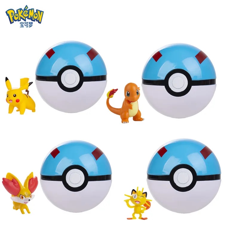 

Pokemon Belt Elf Poke Ball And Cartoons Anime Figure Pikachu Charizard Piplup Eevee Collection Pocket Monster Action Toys Model