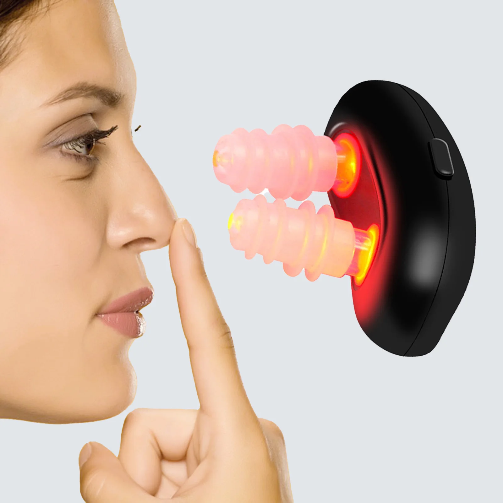 Cordless Red Light Nasal Therapy Device Easy Carrying Rhinitis Relief Tool For Nose Care