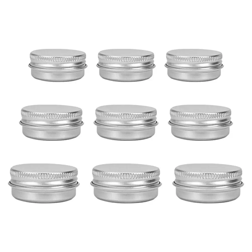 9 Pcs Round Aluminum Can Lip Gloss Containers Cream Holder Tea Tins Rust-free Stylish Storage