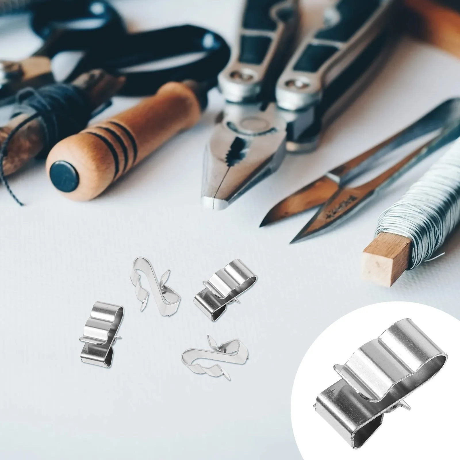 

50Pcs Solar Photovoltaic Cable Clips Stainless Steel Wire Clamp for Framed Frameless Panels Horizontal Vertical Mounting Easy
