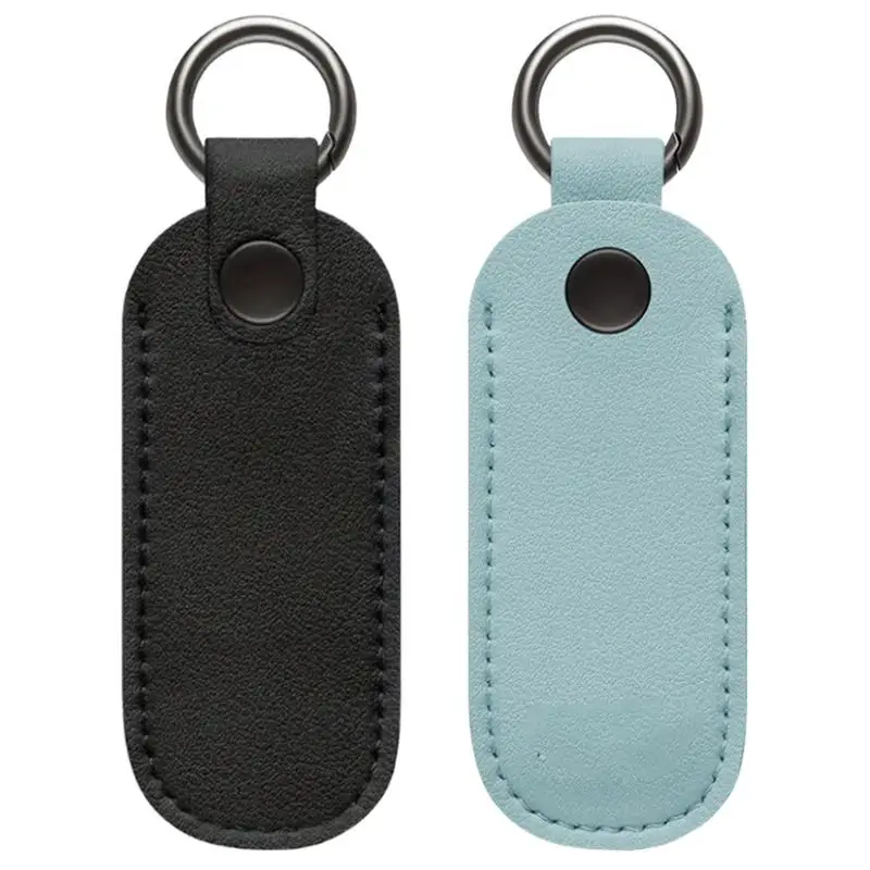 Leather U Disk storage Pouch Key Ring Holder USB Flash Drive Storage Bag Pendrive Protective Cover Anti-lost key pendant