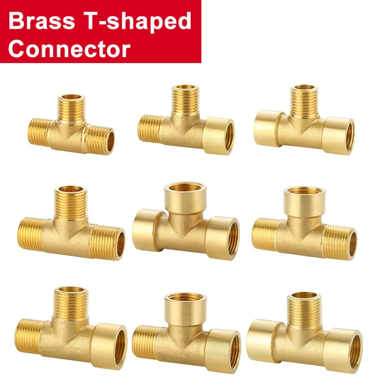 High Quality Copper T-shaped Connector Male/Female - G1/8、G1/4、G3/8、G1/2、G3/4、G1 Copper Three-way Connector