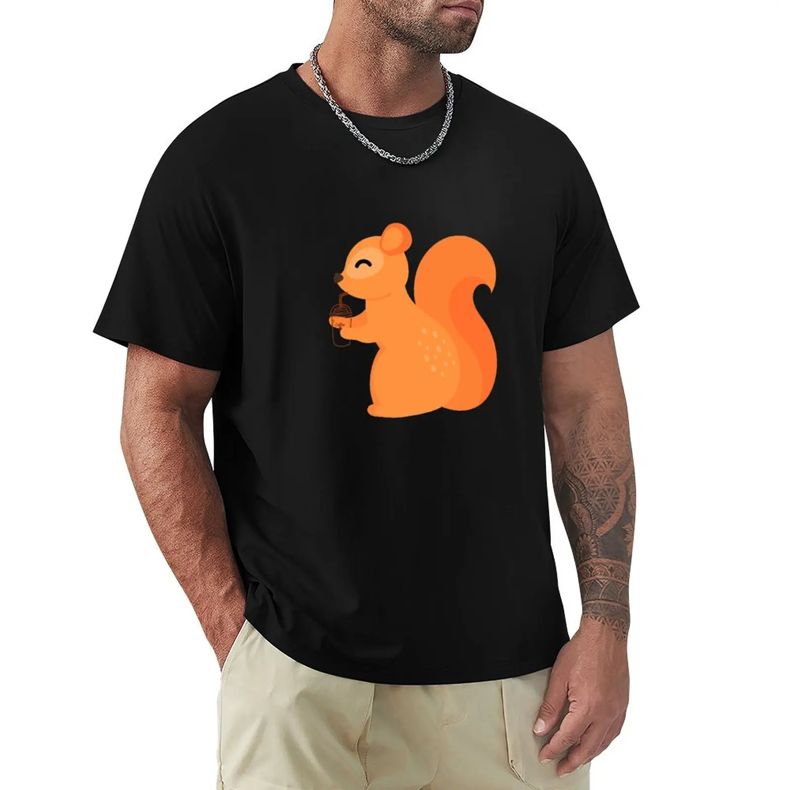 chipmunks dirnk coffee T-Shirt Street Art Print Tee Shirt
