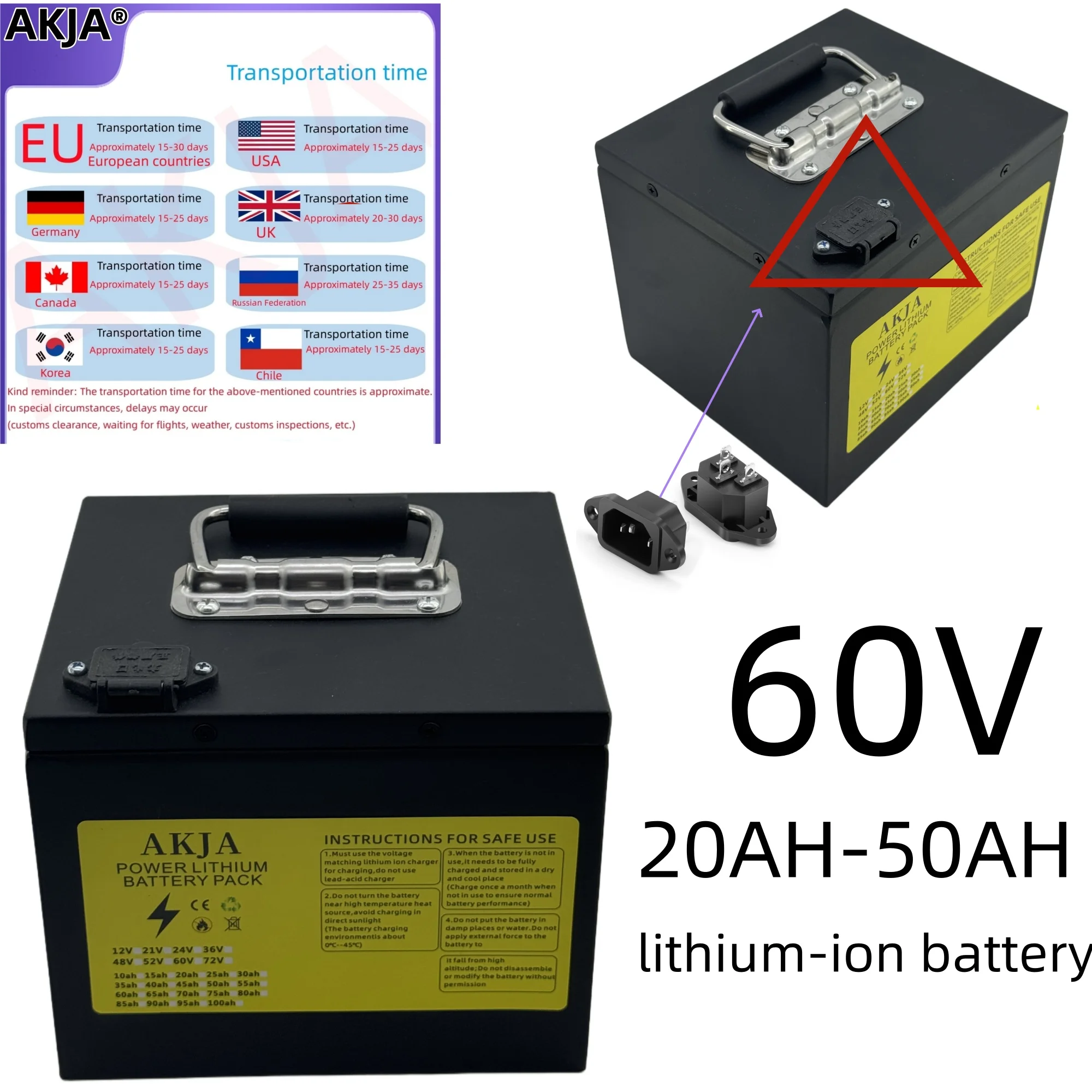 

18650 lithium battery, air freight, 60V50AH, full capacity, suitable for motors below ，suitable for various electric vehicles