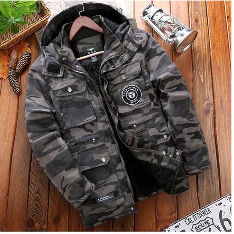 Thickened Fleece Workwear Cotton Jacket Men's Winter Work Uniform Anti-Cold Labor Protection Clothing Building Worker Uniform