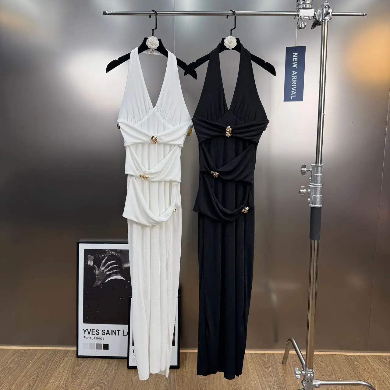 

Женское сексуальное длинное вечернее платье с лямкой на шее и блестками, прозрачное платье с открытой спиной на день рождения, вечерние коктейльные платья