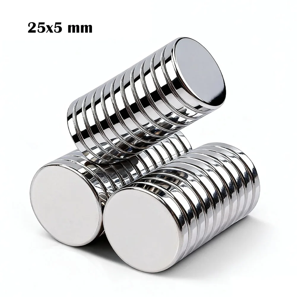 

5-20 Pcs Super Strong Neodymium Magnets 25x5 mm Round Disc Magnets Refrigerator Magnet Round Disc NdFeB Magnets for Office DIY