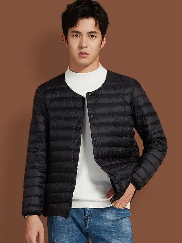 

Men's Large Size Cotton Jaet New Stripe Inner Long Sve round Ne Cotton Clothes Workwear Comfortable Loose Fit Regular ...