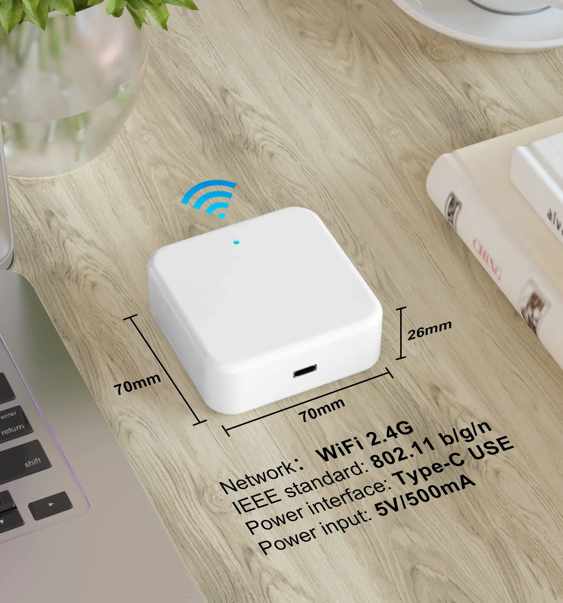 Centro de enlace WiFi TTLOCK G2, cerradura de puerta inteligente, Control remoto por aplicación, desbloqueo por voz, Compatible con Alexa y Google Home