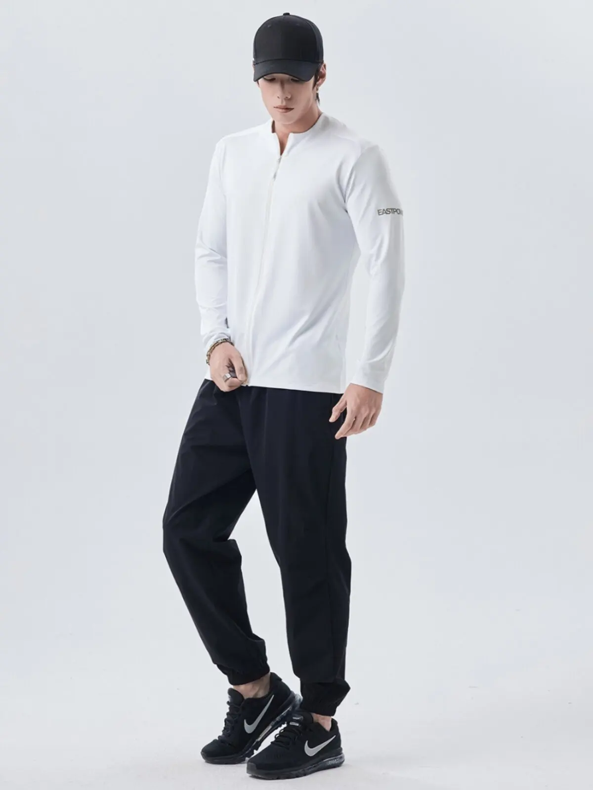 Men's Casual Long Sleeve Stand Collar Quick Dry Sports Jacket Fitness Training Clothes Outdoor Running Autumn Seasonal Wear