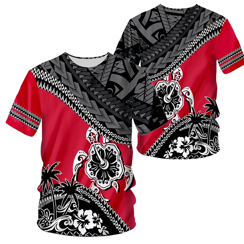 Polynesian 3D Print T-shirt Men\'s Clothing Short Sleeve O-neck Casual T Shirts Street Style Harajuku Oversized Soft Tees Tops