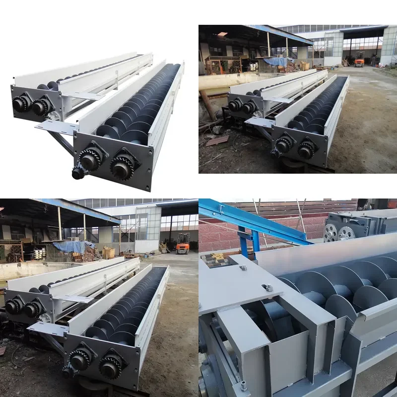 Recycling Machine 2026 Endless Shaftless Double Screw Conveyor New Design for Wood Chip Composting Twin Screw Feeder for