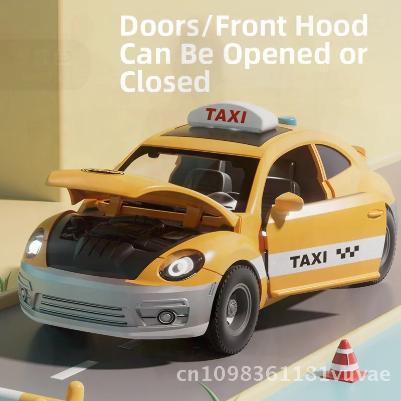 大きな慣性を持つタクシーのおもちゃ、男の子と子供向け、サウンド、ライト、パズル、開閉可能なドア付き、工場直販 - 視覚知能