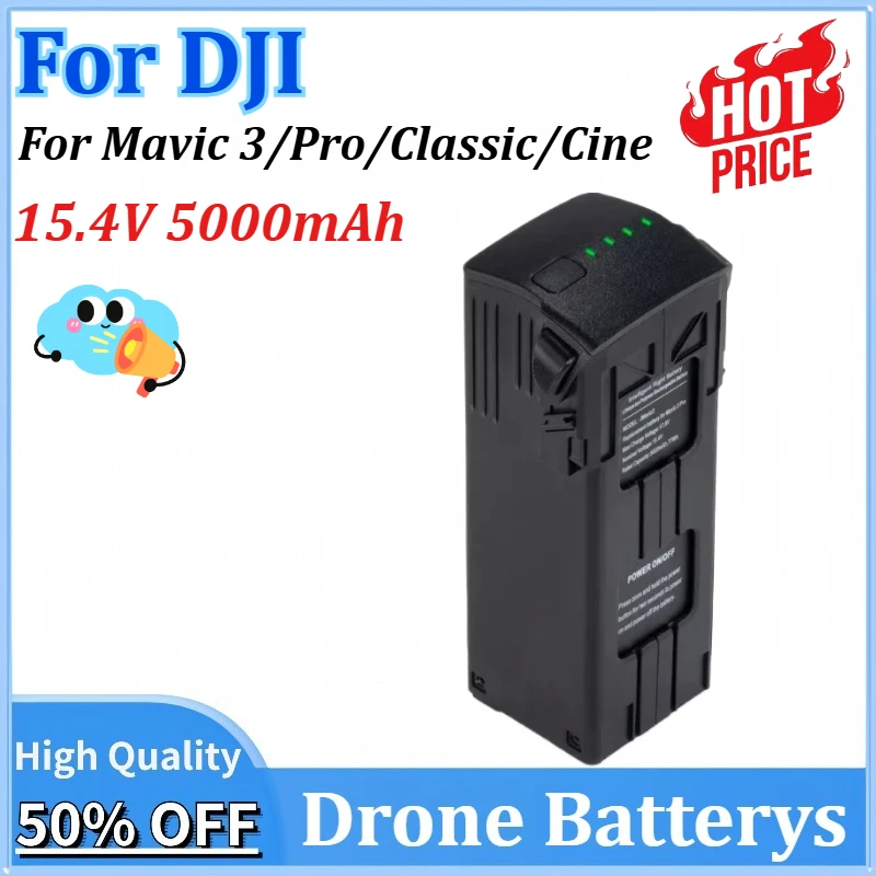 

Newl 15.4V 5000mAh Intelligent Drone Battery for DJI Mavic 3/Pro/Classic/Cine Drone UAV Accessories Flight Time 46 Minutes