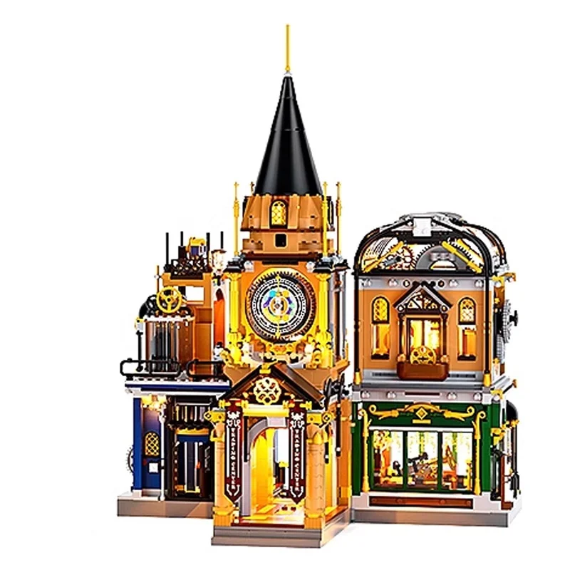 Funwhole domestic lighting building blocks steampunk World Trade Center difficult toy street view pendulum