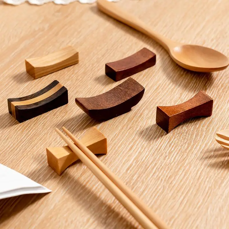 Creative Japanese Chopsticks Holder Wooden Chopstick Pillow Spoon Fork Knife Stand Table Decor Chopstick Rest Tableware Holder - zdjęcie 1