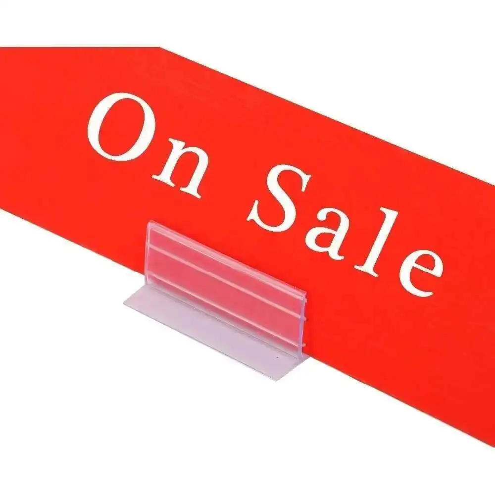 1pack 50mm/76mm Clear Pop Card Sign Stand Supermarket Heavy Duty Guard Shelf Brackets Clip Adhesive Photo Holders