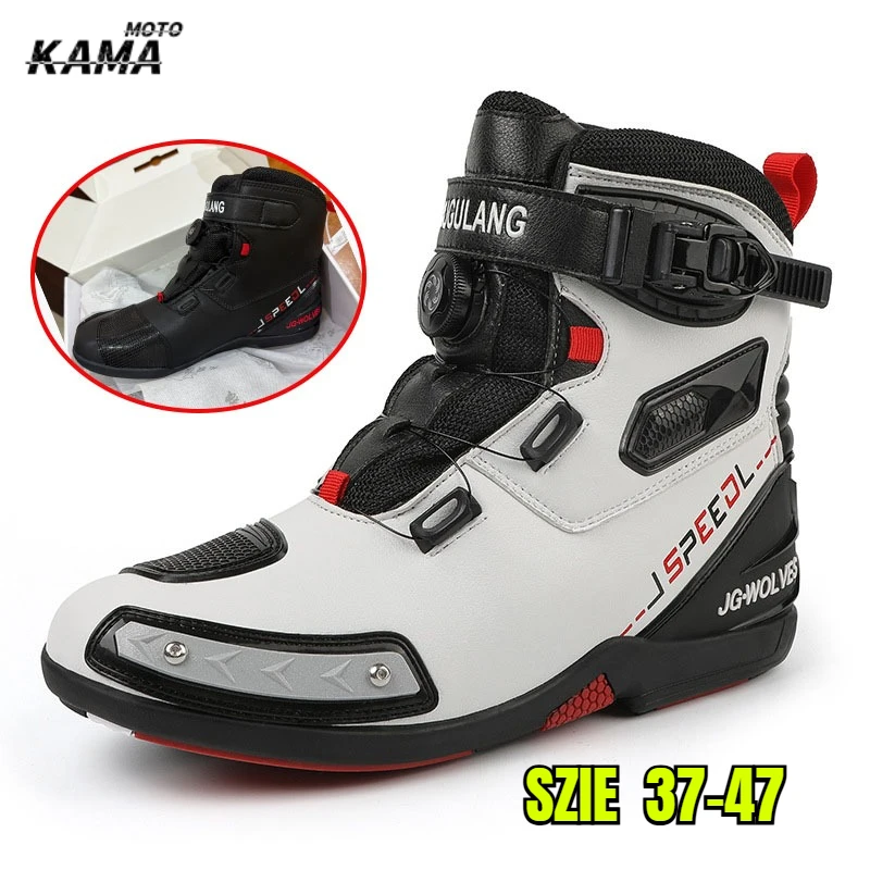 

Мотоциклетные ботинки для мужчин, всесезонные, больших размеров, высокие, с защитой, для мотокросса, для езды на мотоцикле, для активного отдыха на природе.