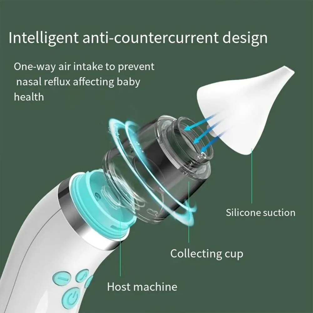 ممتص أنف كهربائي منزلي ، شفاط أنفي ، صامت ، انسداد الطفل ، منظف التهاب الأنف ، شفط بثلاث تروس ، ملحقات غنية