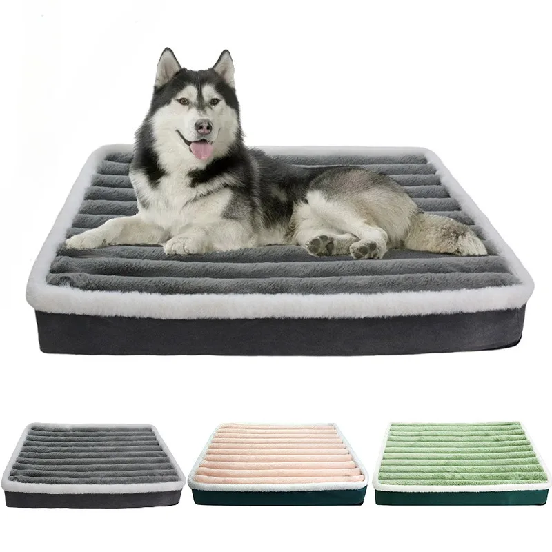 Lit souple pour chien, matelas apaisant pour animaux de compagnie, avec housse amovible et lavable, tapis en mousse à mémoire de forme, tapis de caisse pour chiens avec fond antidérapant