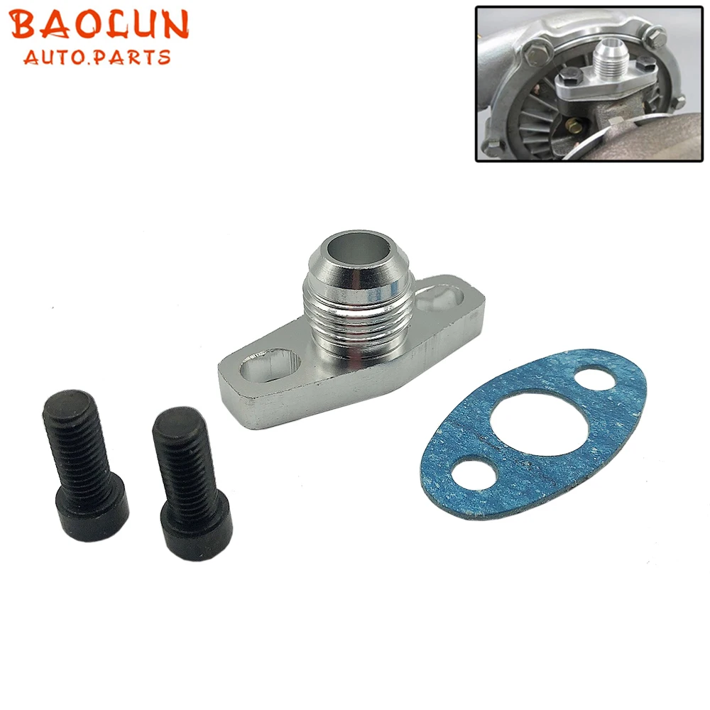 BAOLUN   Turbo Oil Return/Drain   Outlet Gasket Male  AN10 10AN Flange Adapter Fittings  for TOYOTA LEXUS 1JZ 2JZ GTE