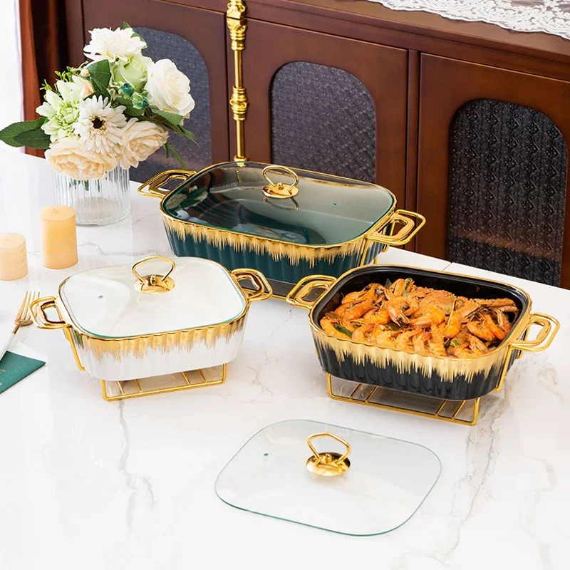 Rectangle Hot Pot Wedding Party Table Buffet Set Rectangle Cookware