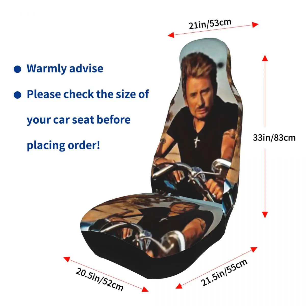 Johnny Hallyday Universal Car Seat Cover Auto Interior Travel Rock Music French Singer Car Seat Covers Polyester Seat Protector