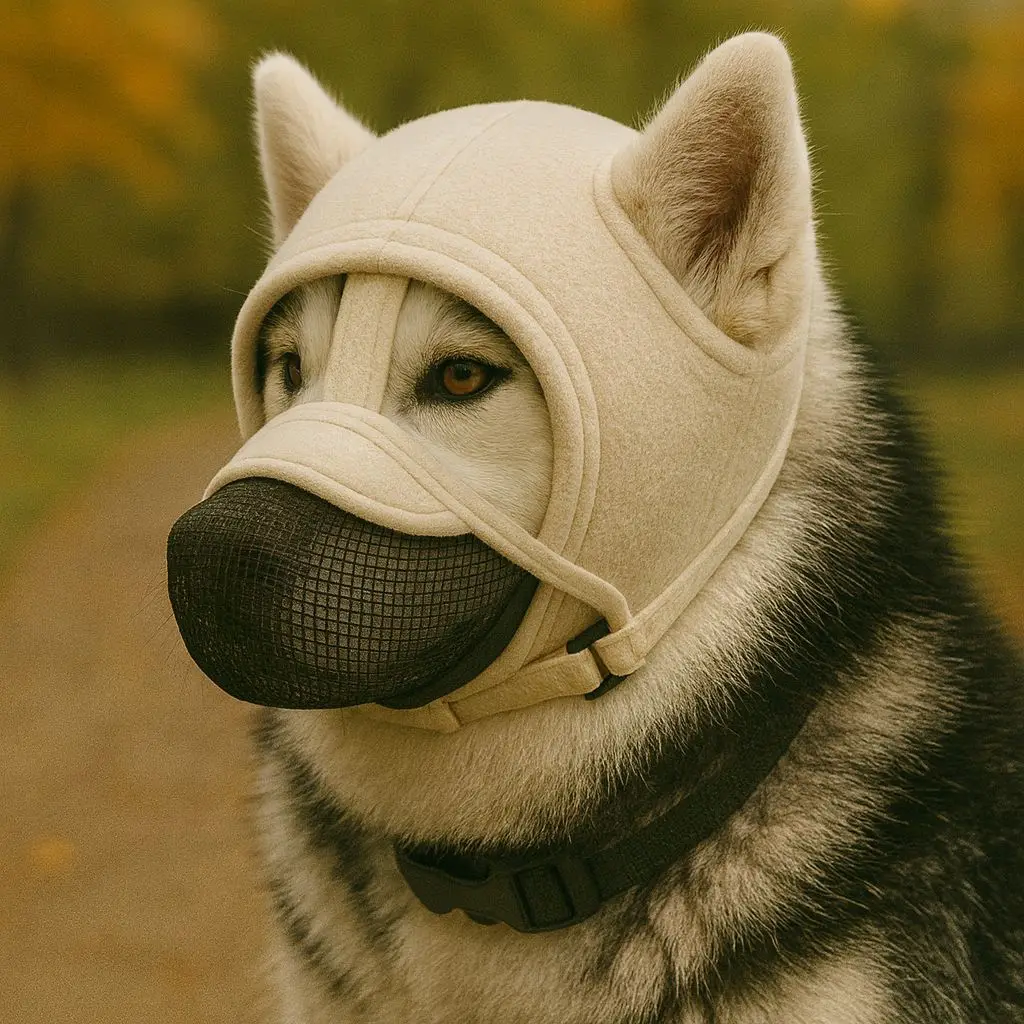 Dog Muzzle Comfortable Breathable Adjustable Outdoor Dog Walking Anti Bite Anti Random Eating Pet Head Cover