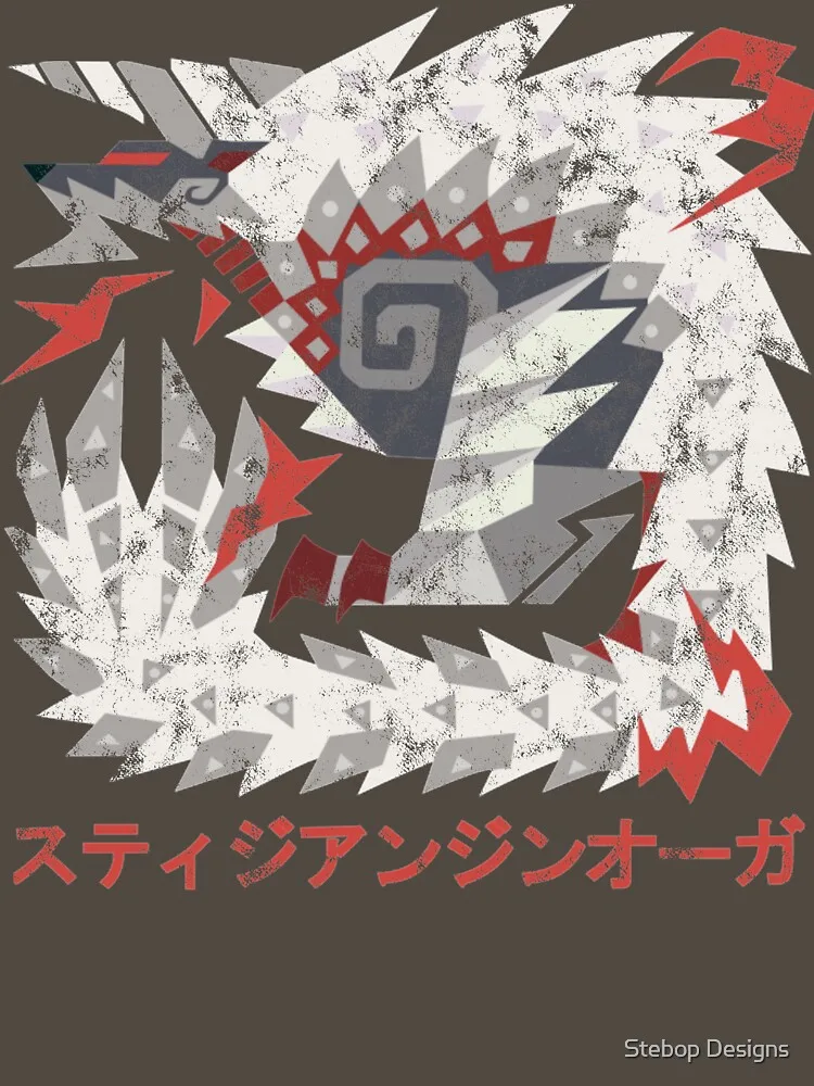 تي شيرت عالمي صياد الوحش ، تي شيرت أساسي على طراز Iceborne Zinogre Kanji ، ملابس كبيرة الحجم ، نساء ورجال