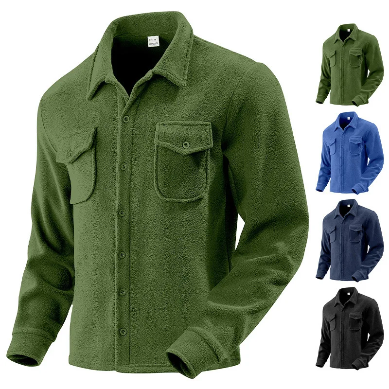 Amazon Heavy Men's Fleece Tooling Long Sleeve Outdoor Tactical Hunting Jacket Shirt Casual CW35046