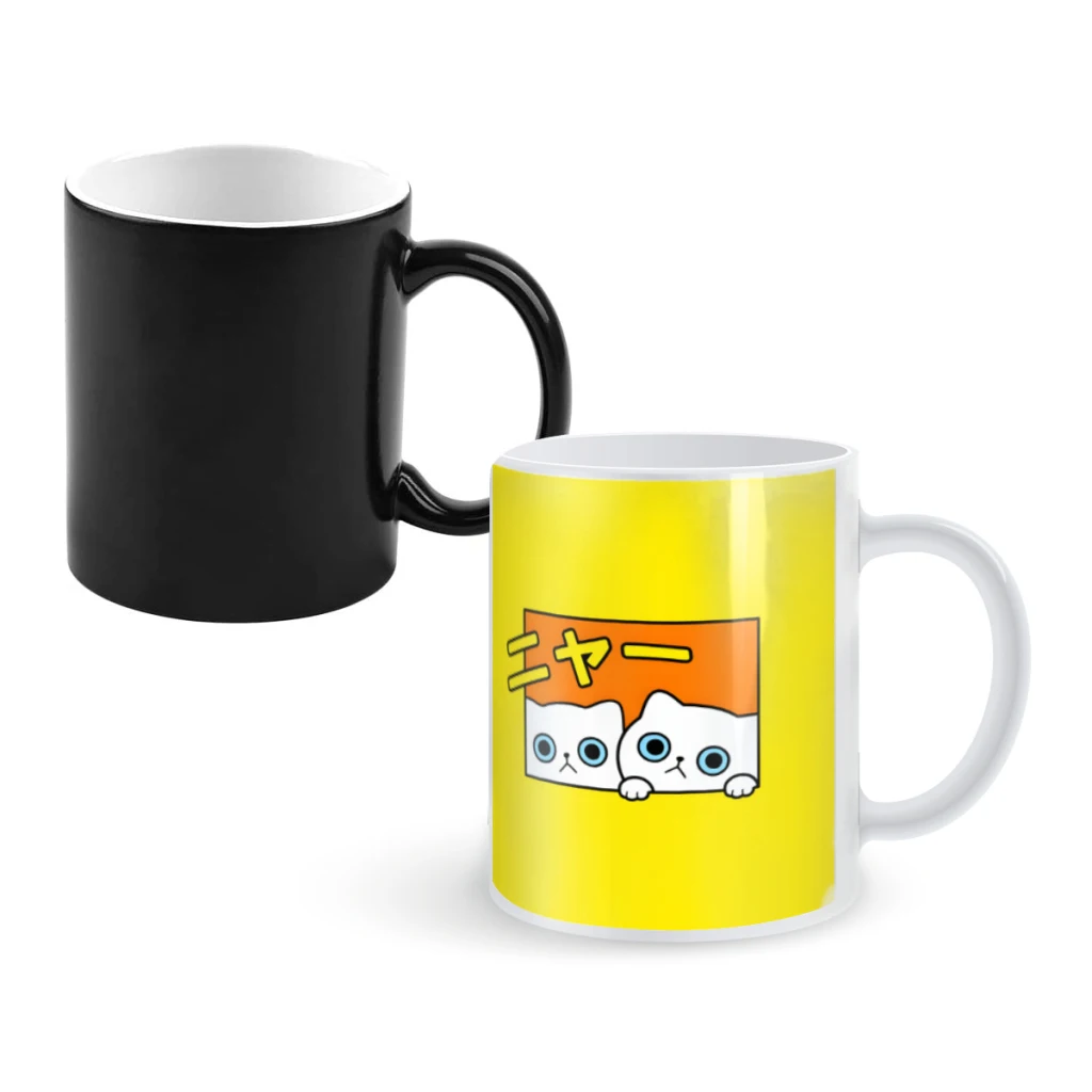 

Japanese Meowing CatsCoffee Mugs And Mug Creative Color Change Tea Cup Ceramic Milk Cups Novelty Gifts