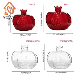 1pc Pomegranate Vase Glass Home Decor Vase Fruit Vase Room Decor Creative Decor Fruit Cachepot Home Decoration Flower Vase