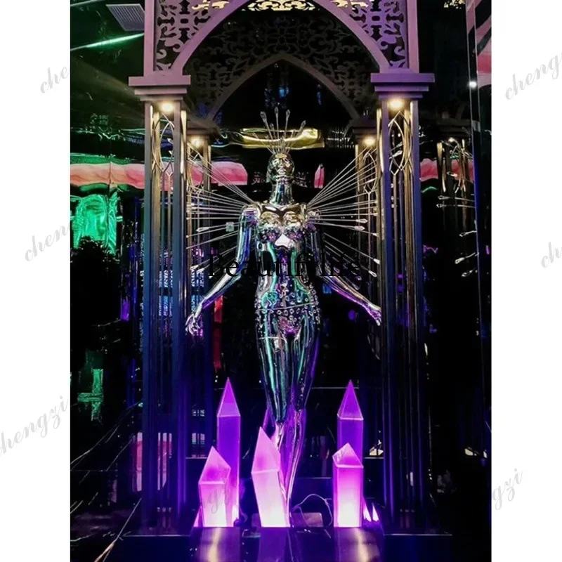 01A FRP Sculpture Night Stage Fashion Electroplating Character Floor Ornament