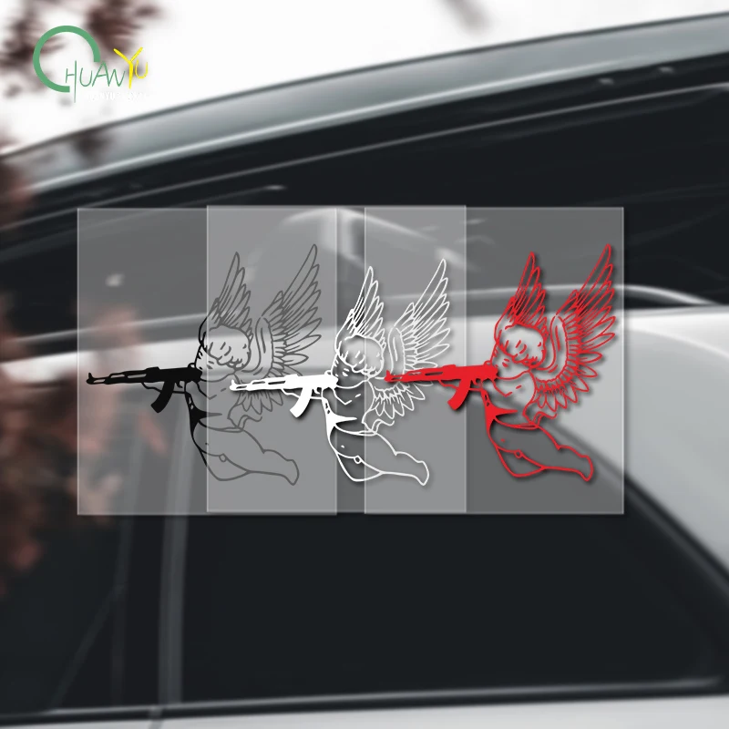 Electric car decals waterproof sun protection decoration angel car body stickers large area scratches cover up battery car