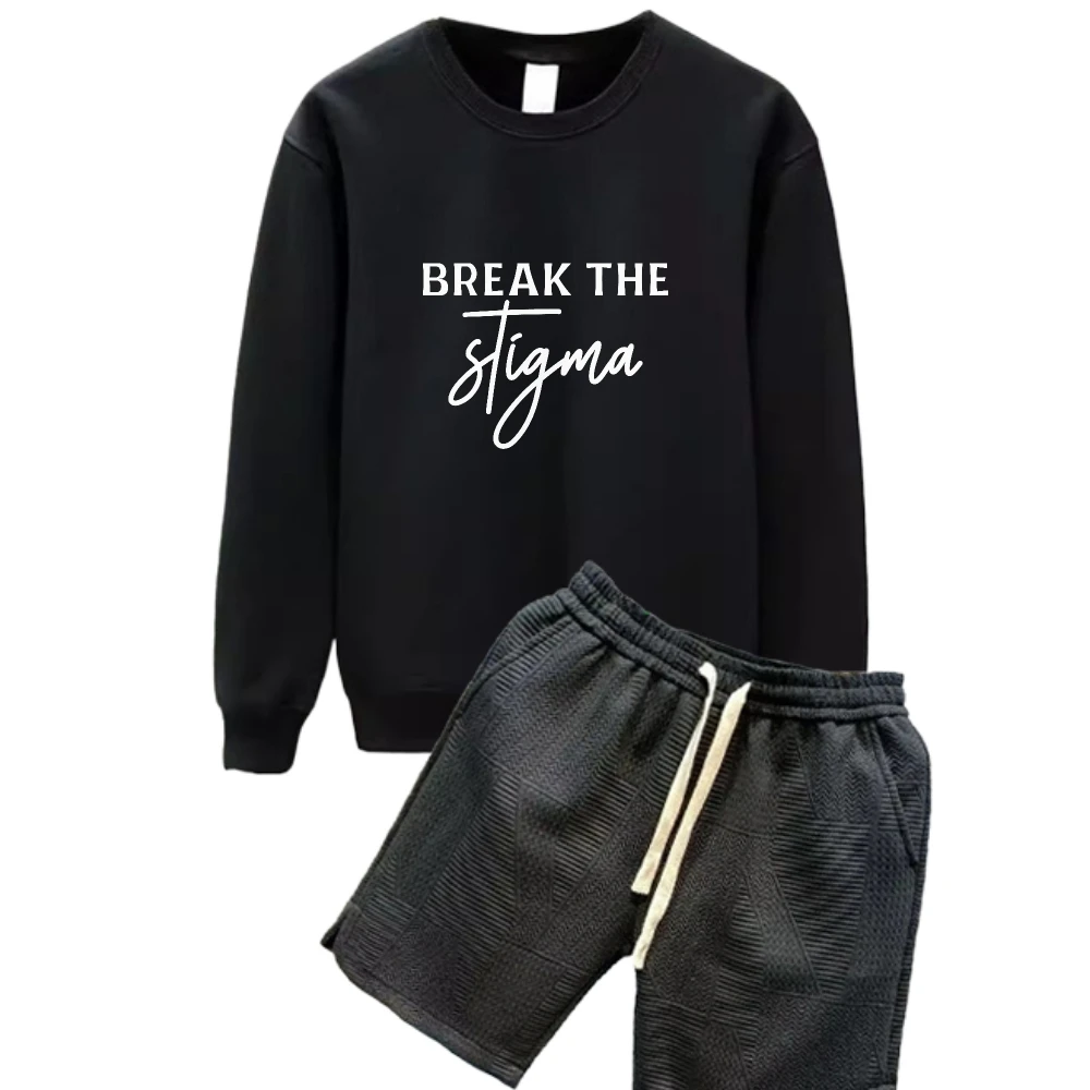 

Men's Sets 2025 Autumn Spring Fashion Casual Two-piece Men Comfortable Gym Suits Sportswear Gym Long Sleeves T-shirts+Shorts Set