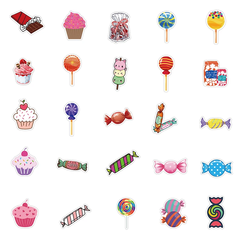 50pcs Sweet Candy Graffiti Stickers cancelleria fai da te Skateboard Phone Xmas Decal