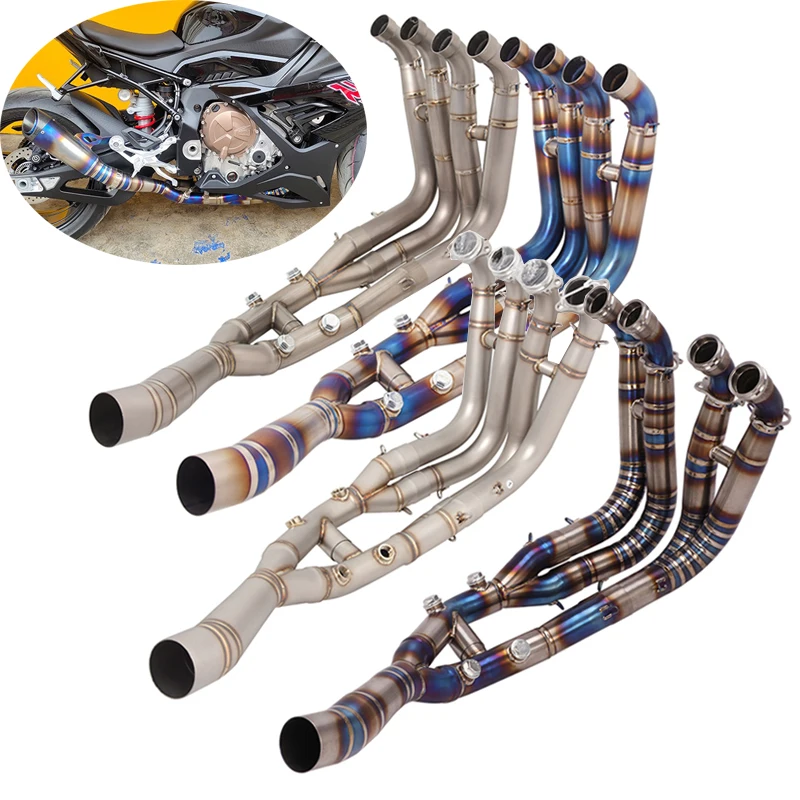 For BMW S1000RR 2019-2024 S1000R 2021-2024 Complete Exhaust System Header Mid Link Pipe Stock Diameter Titanium Stainless Steel