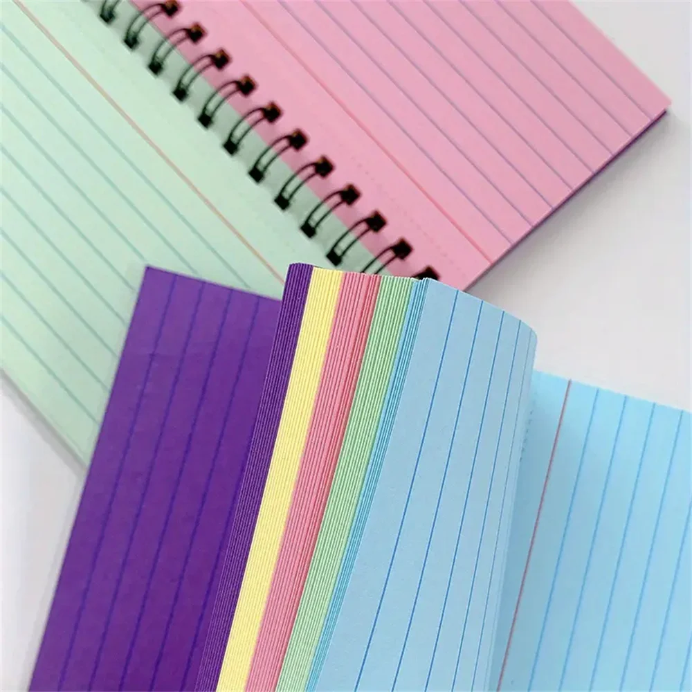 Rainbow-Themed Minimalist Spiral Notebook: Portable, with Dividers for Organized Note-Taking in School & Office