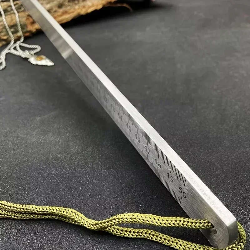 20 Inch Dual-Scale Stainless Steel Ruler Durable Thickened Quenched Steel with Random Lanyard Style Drawing & Measuring Tool