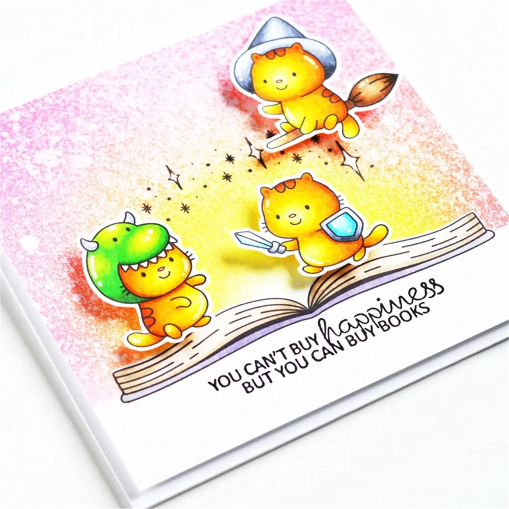 Little Animals Clear Stamps and Cutting Dies Cactus Sentiments Metal Die Cuts Knife Mold For DIY Scrapbooking Album Card Making
