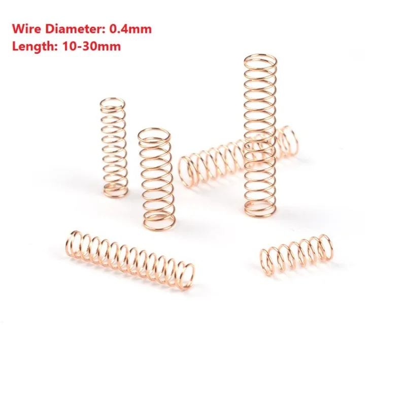 Brass Small Spring Copper Wire Conductive Phosphorus Wire Compression Springs Flashlight New Wire Diameter 0.4mm