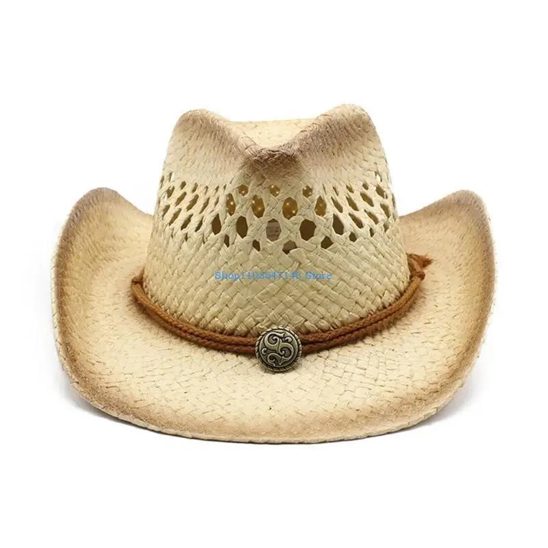 P88B قبعات رعاة البقر الغربية قبعة تنفس قبعة رعاة البقر للجنسين صور الدعائم تنوعا تسلق الجبال قبعة اليدوية راعية البقر قبعة #2