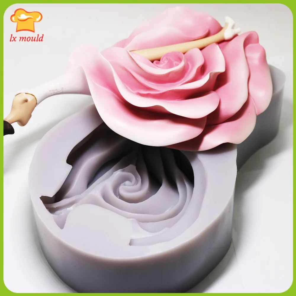 Creative Valentine\'s Day Married European Roses Dolls Silicone Mould New Beauty Soft Rose Silicone DIY Mold