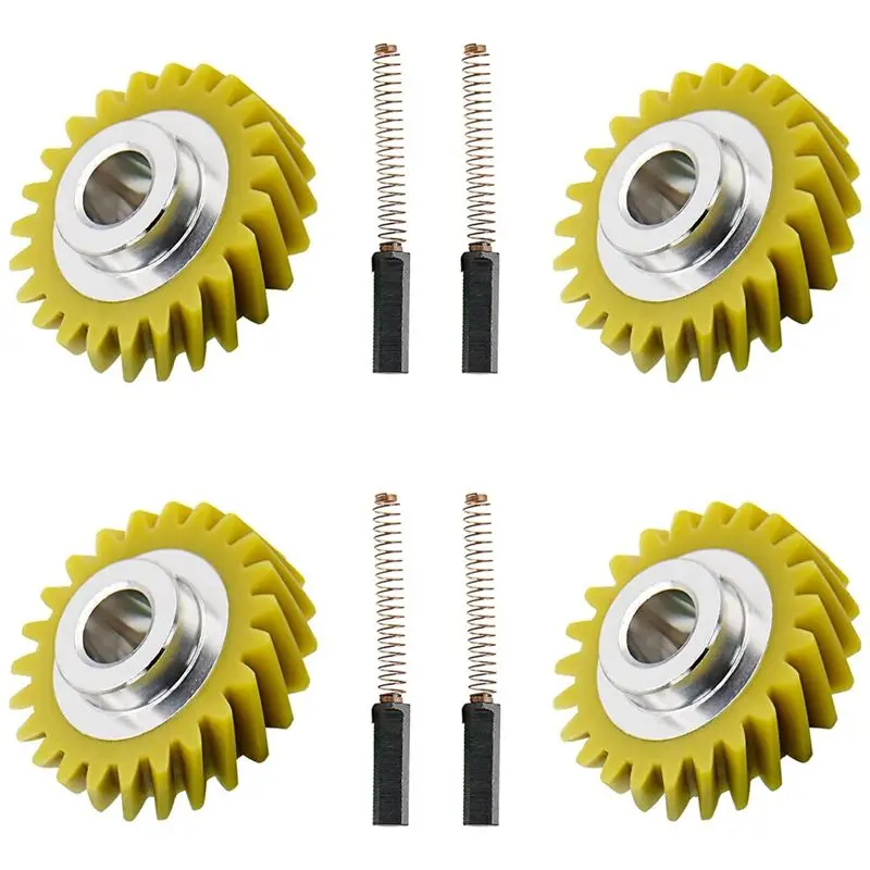 A69X-W10112253 Mixer Worm Gear & W10380496 Carbon Brushes Yellow Metal For Whirlpool & Kitchenaid Mixer Number 4162897