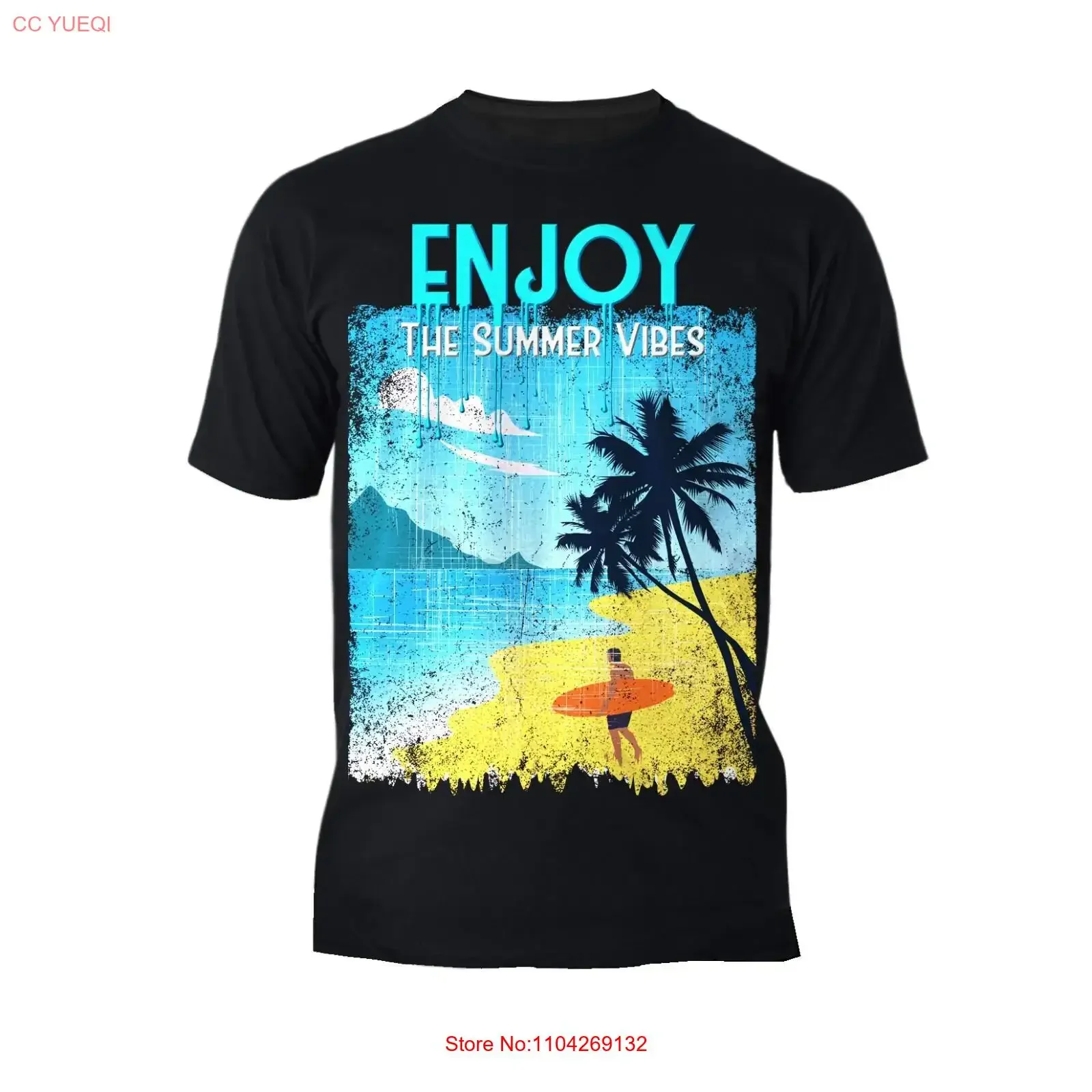 Summer Vibes Surfing Boho Beach Holiday Retro Official Men's T Shirt vintage Washed Top For Everyday Wear designer clothes