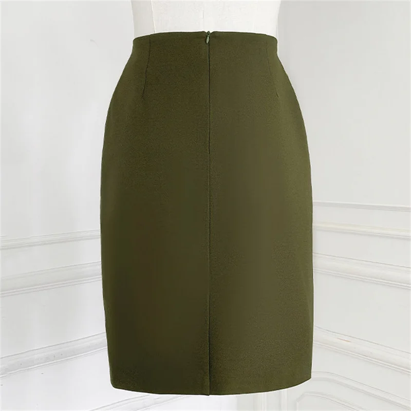 Women's skirt New high waisted slim fit pencil pants for spring 2026 Casual and versatile women's half skirt knee length skirt